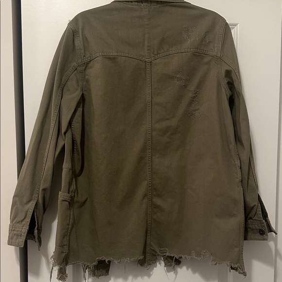 Free People Distressed Olive Jacket Size Small EUC - Picture 5 of 5